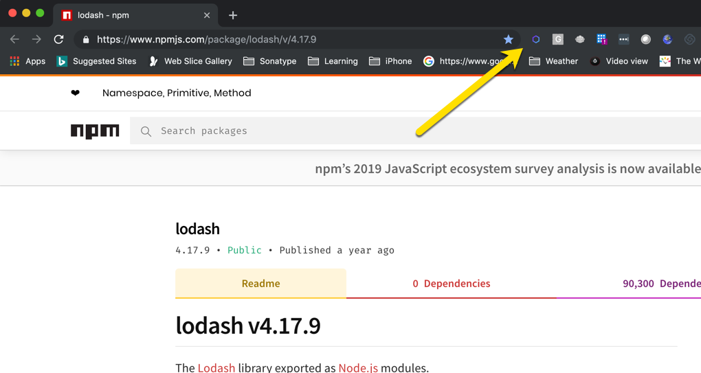 Extension Lodash 4.17.9